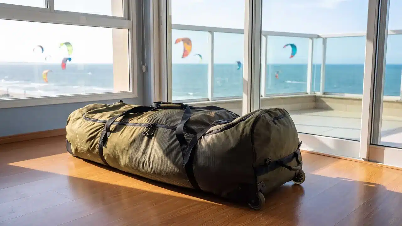 Sarcófago de kitesurf: a ordem das camadas que protege a prancha