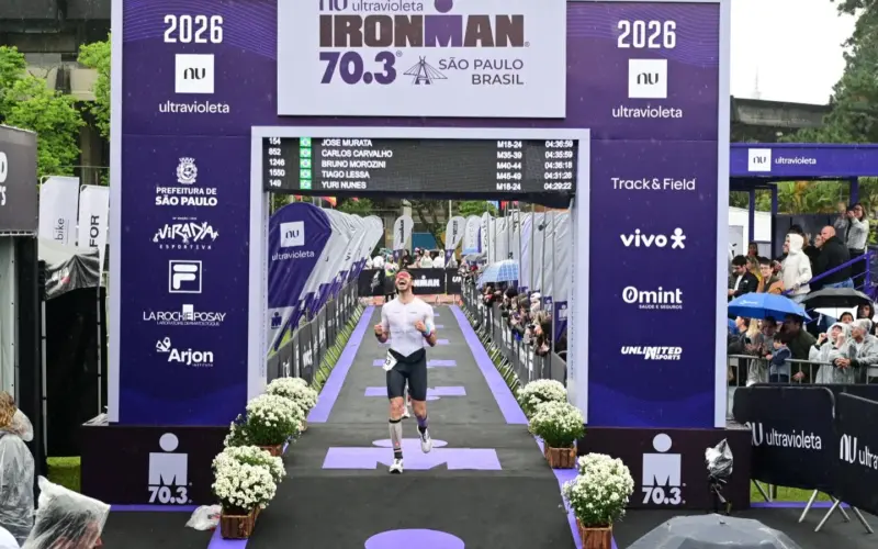 Da terra ao asfalto: Marcos de Pauli estreia no Ironman 70.3 e fecha São Paulo em 4h35